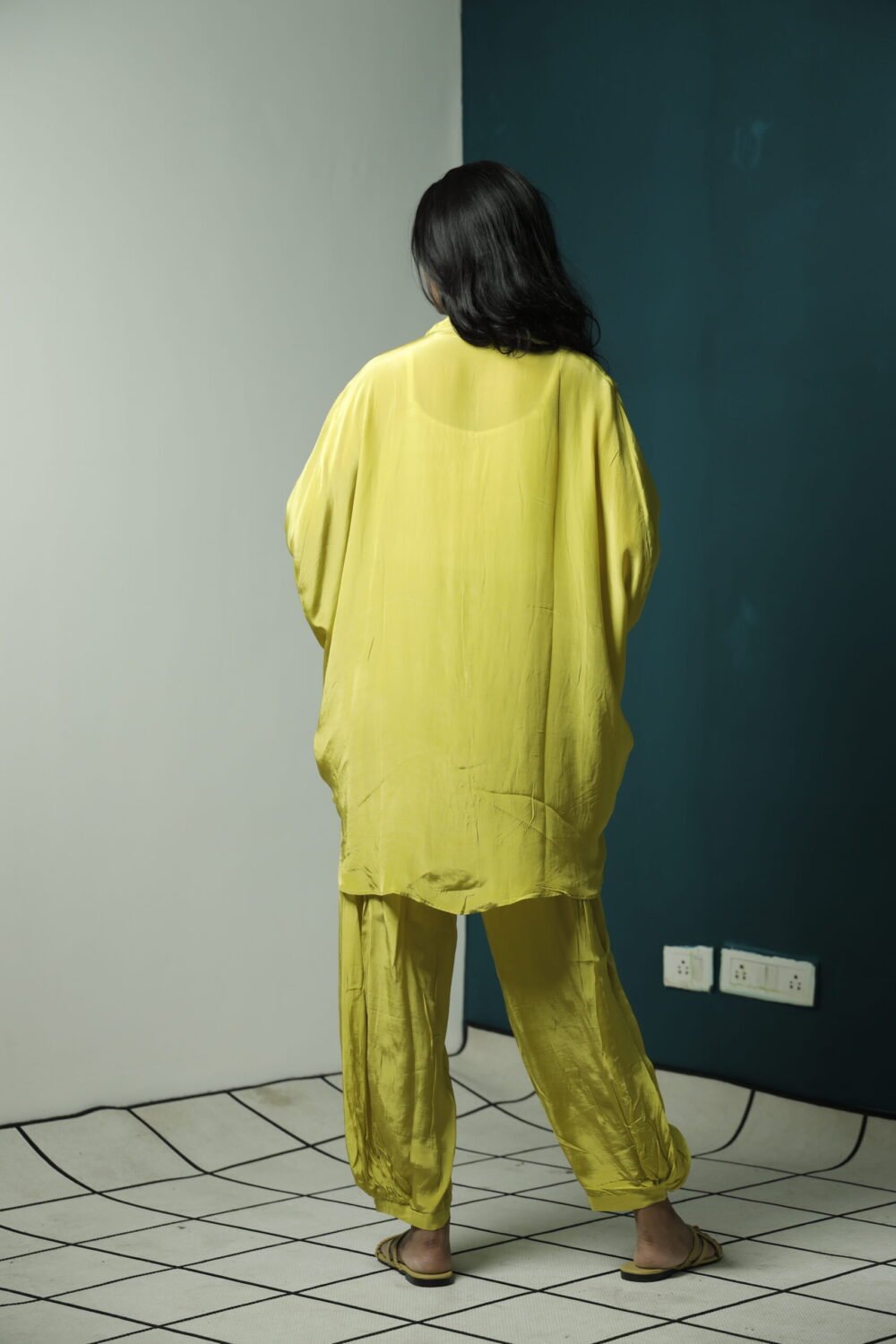 Lime Green Muslin Co-Ord Set - Image 4